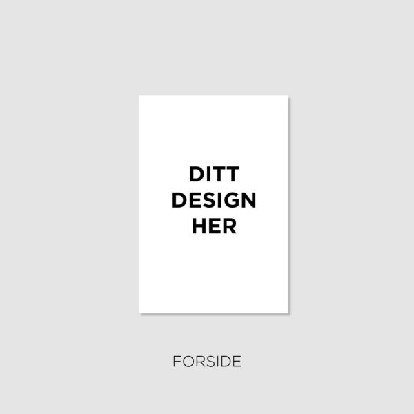 Enkelt, rektangulært kort med teksten "Ditt design her"