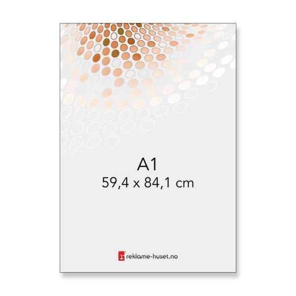 Plakat med rødt design A1 og reklame-husets logo