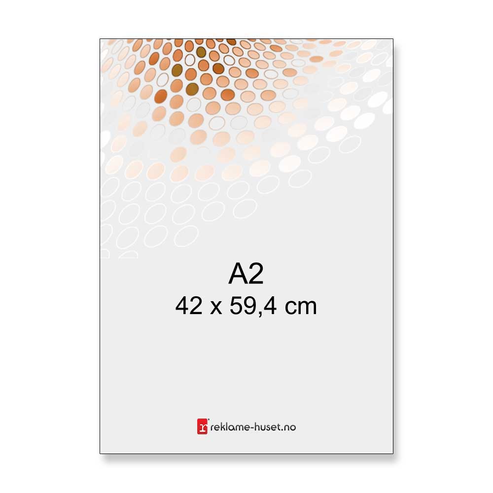 Plakat med rødt design A2 og reklame-husets logo